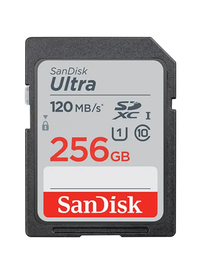 بطاقة الذاكرة سانديسك الترا SDXC UHS-I فئة 10 - 120 ميجابايت/ثانية 256 جيجابايت