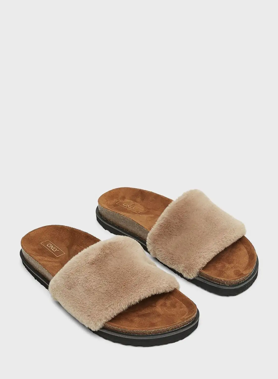ONLY Faux Fur Strap Sandals