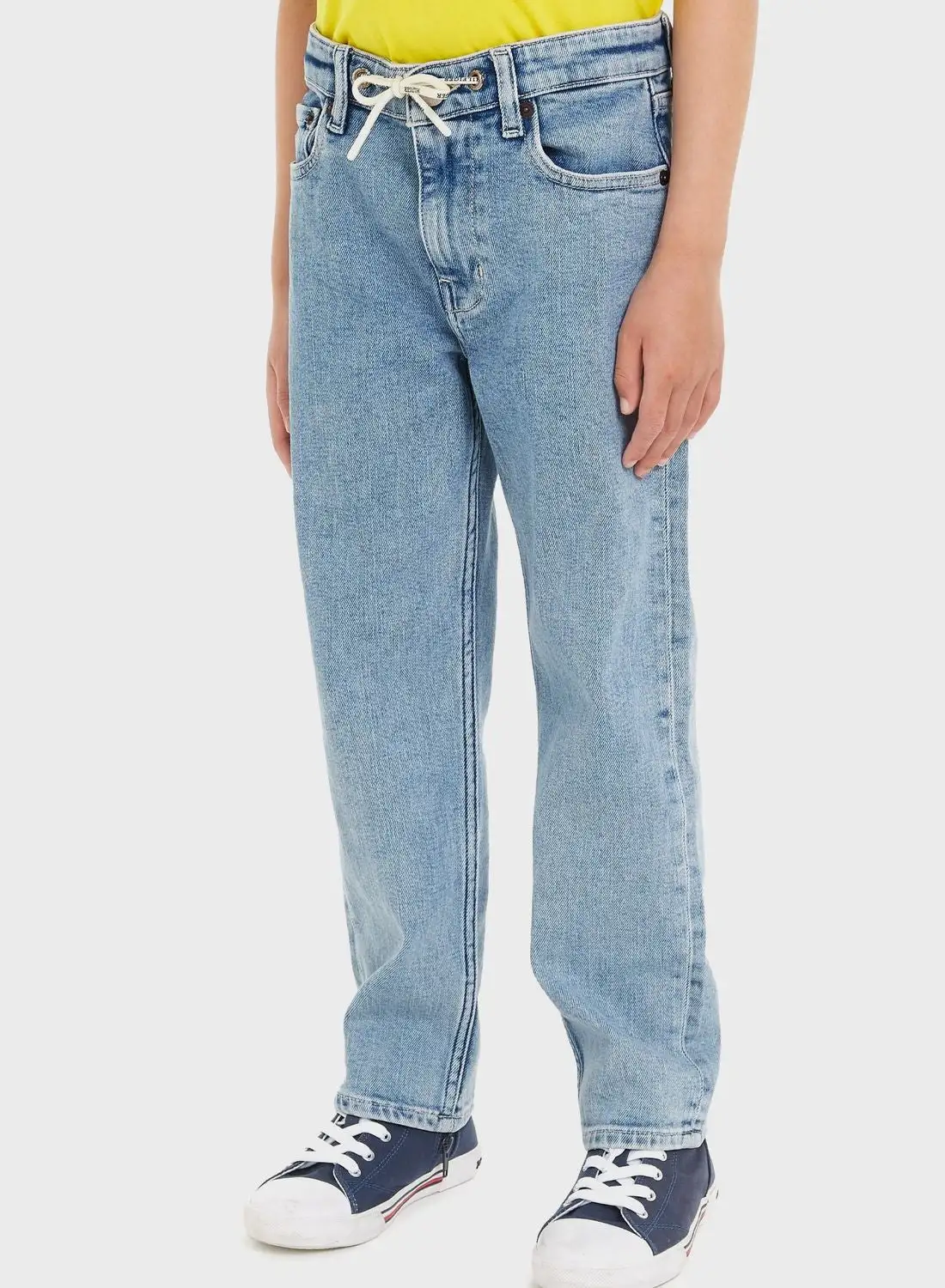 TOMMY HILFIGER Kids Mid Wash Straight Jeans