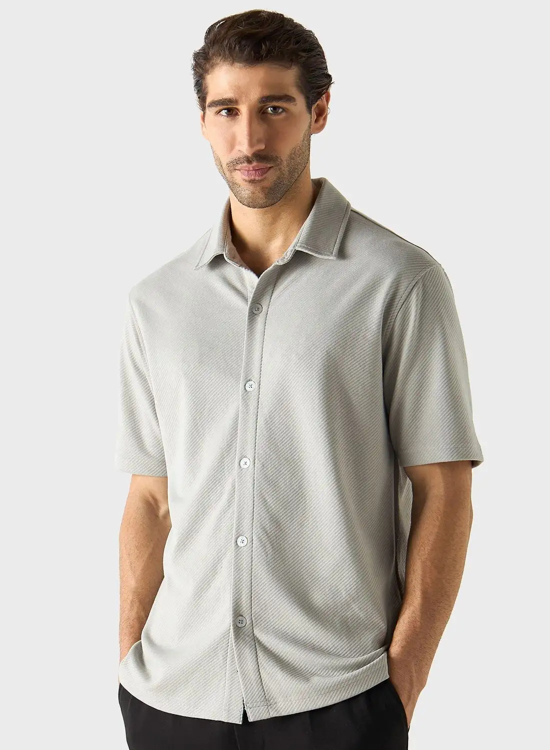 Iconic Textured Regular Fit Shirt
