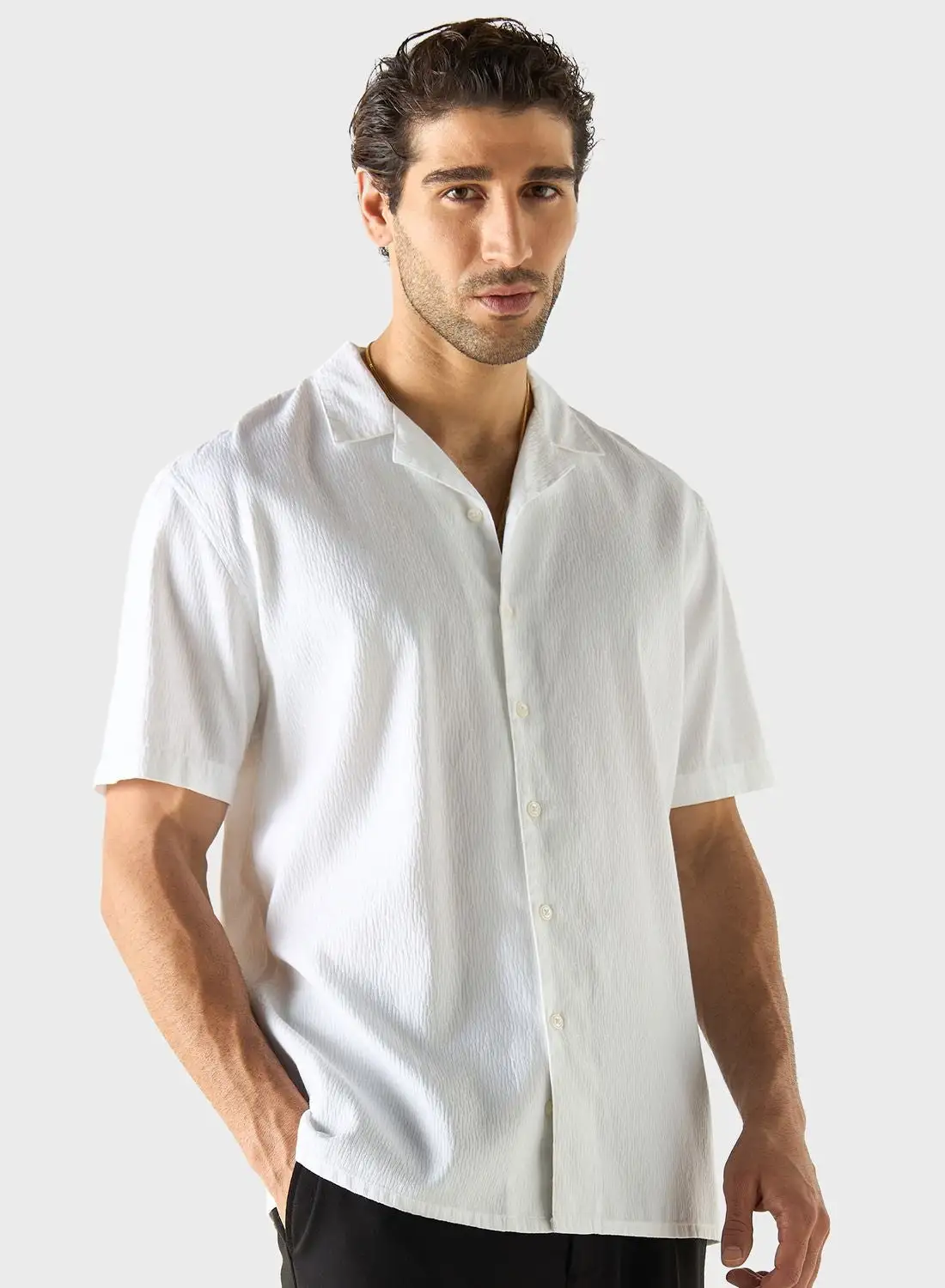 Iconic Textured Regular Fit Shirt