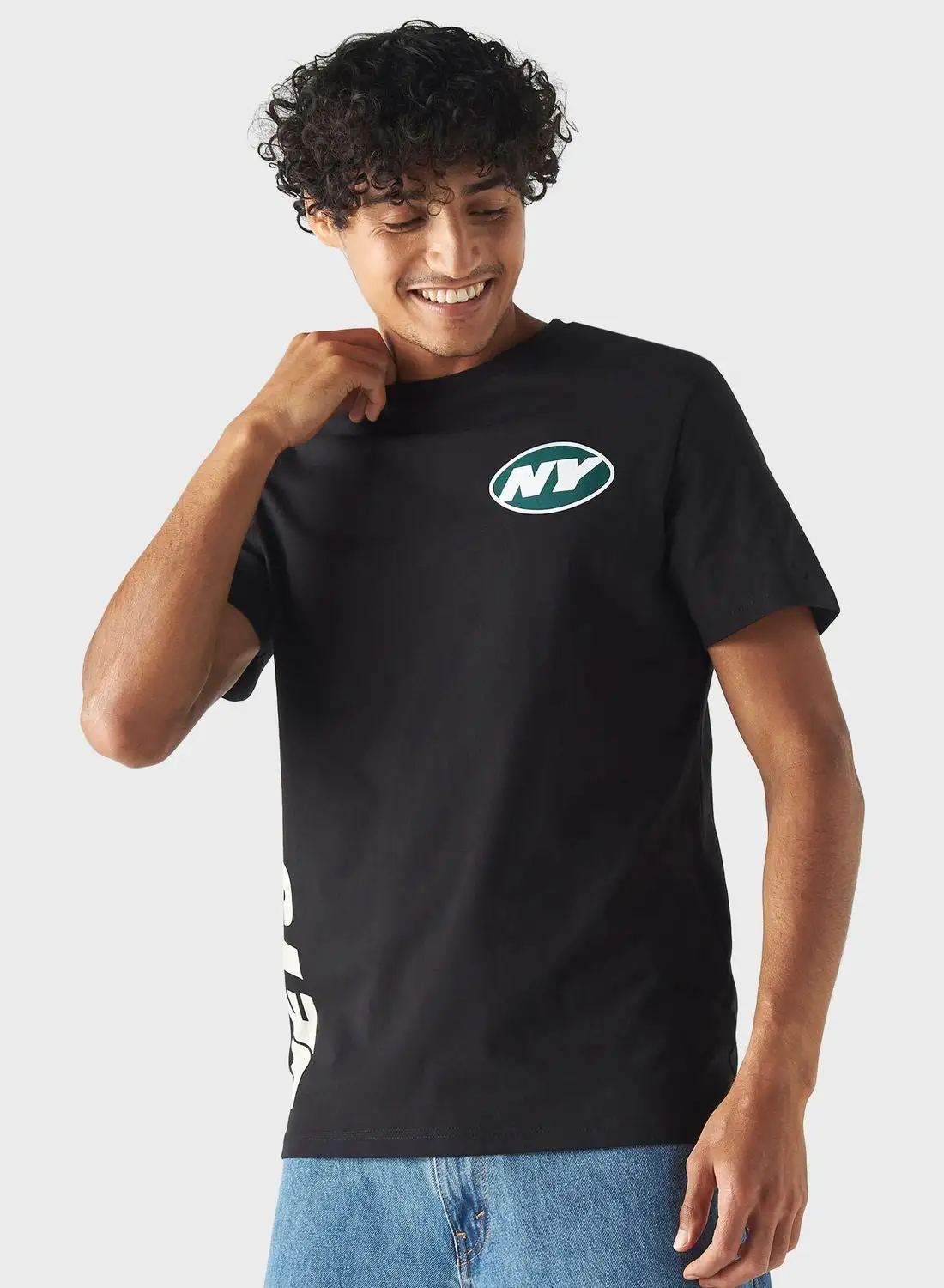 SP Characters New York Jets Print Crew Neck T-Shirt