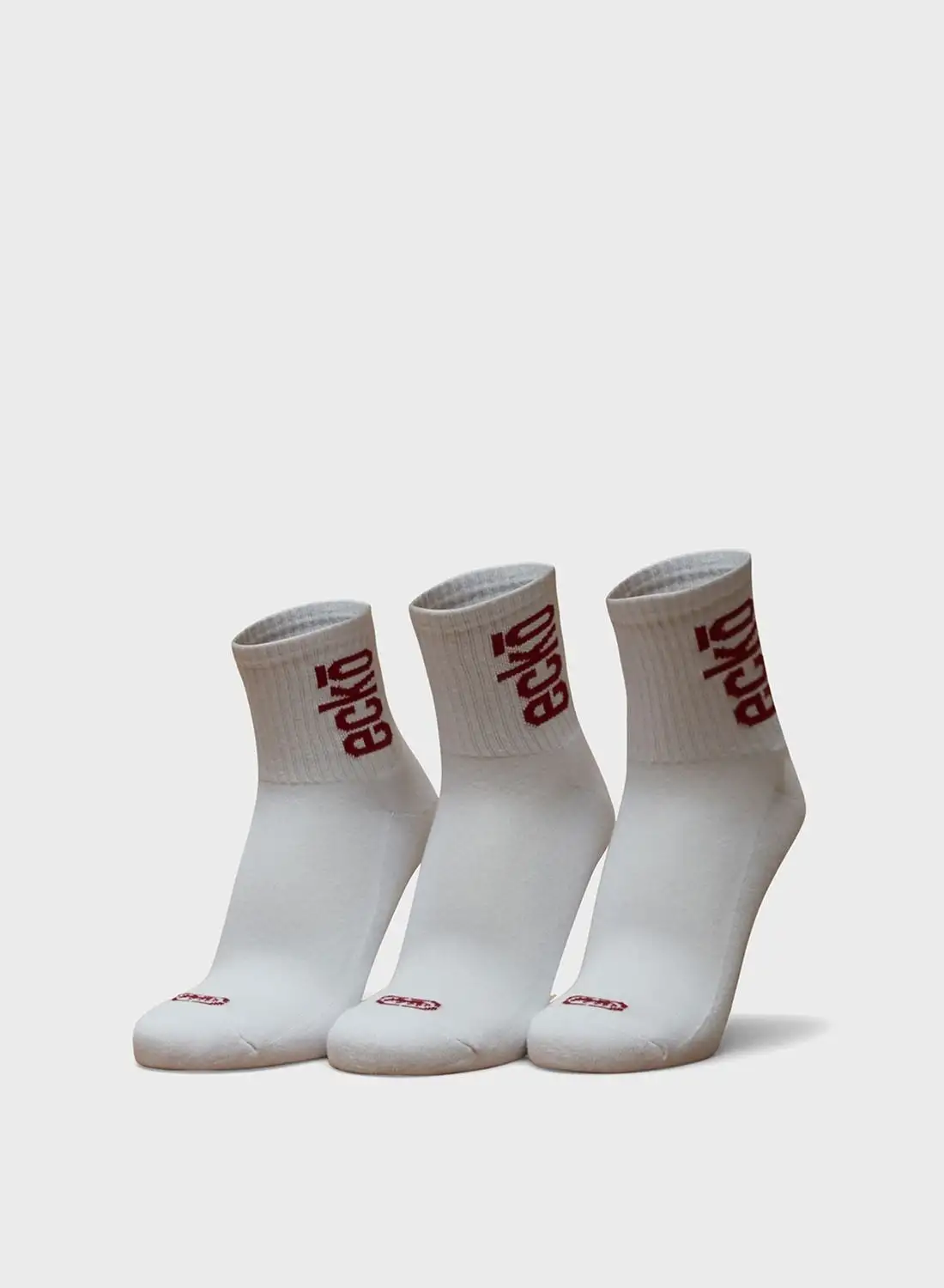 Ecko 3 Pack Logo Ankle Socks