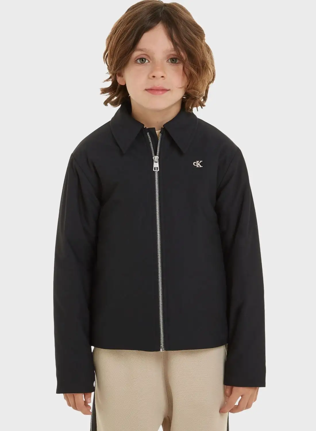 Calvin Klein Jeans Kids Logo Zippered Jacket