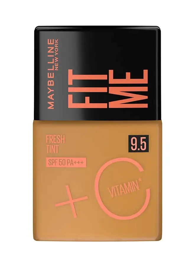 MAYBELLINE NEW YORK Fit Me Fresh Tint Foundation SPF 50 with Brightening Vitamin C, 9.5