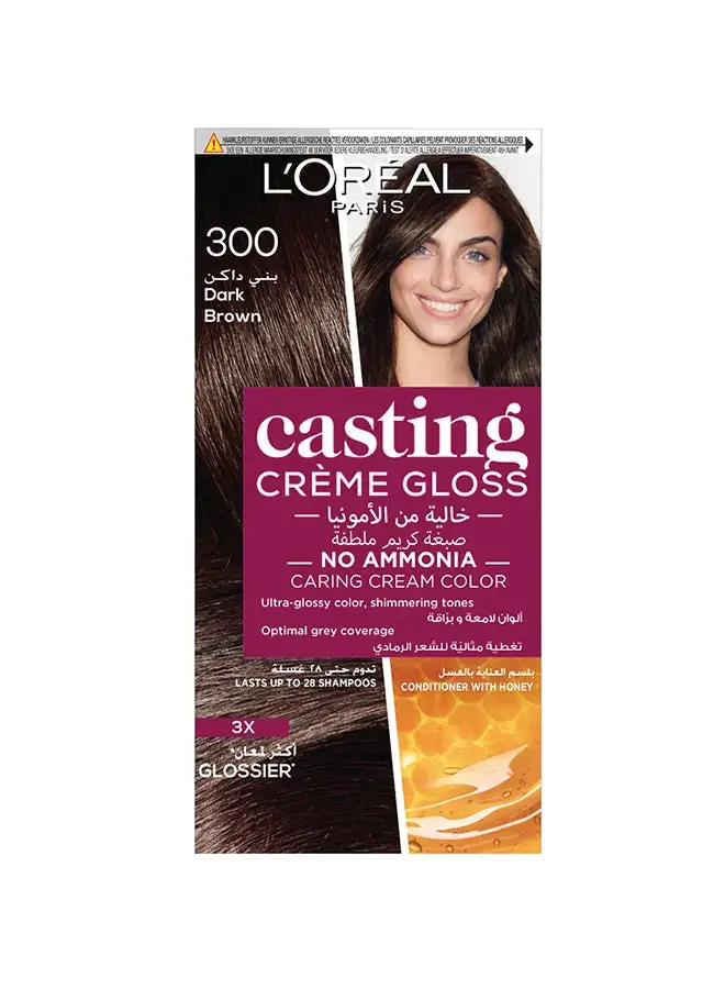 L'OREAL PARIS Casting Crème Gloss No Ammonia Hair Color For Shiny Hair 300 Dark Brown