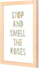 LOWHA stop and smell the roses Wall Art with Pan Wood framed Ready to hang for home, bed room, office living room Home decor hand made wooden color 23 x 33cm By LOWHA