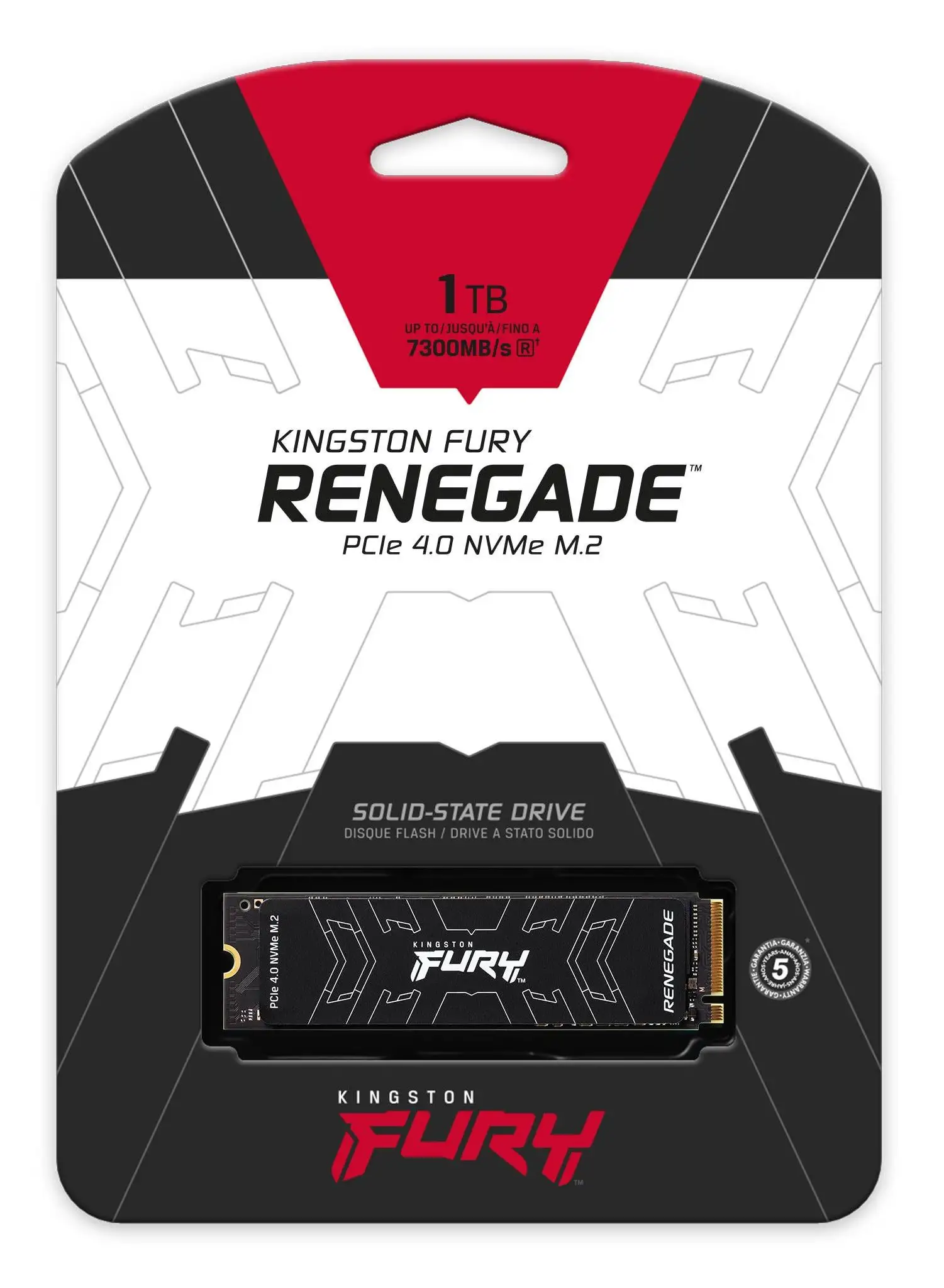 Kingston Fury Renegade 1TB PCIe Gen 4.0 NVMe M.2 Internal Gaming SSD | Up to 7300 MB/s | Graphene Heat Spreader | 3D TLC NAND | Works With PS5 | SFYRS/1000G - Solid State Drive