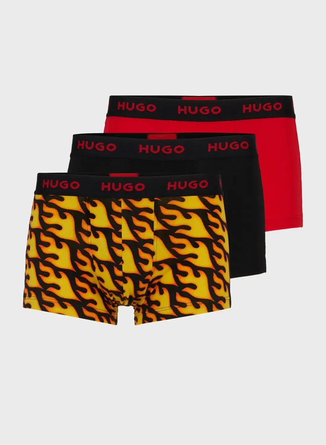 HUGO 3 Pack Logo Band Trunks