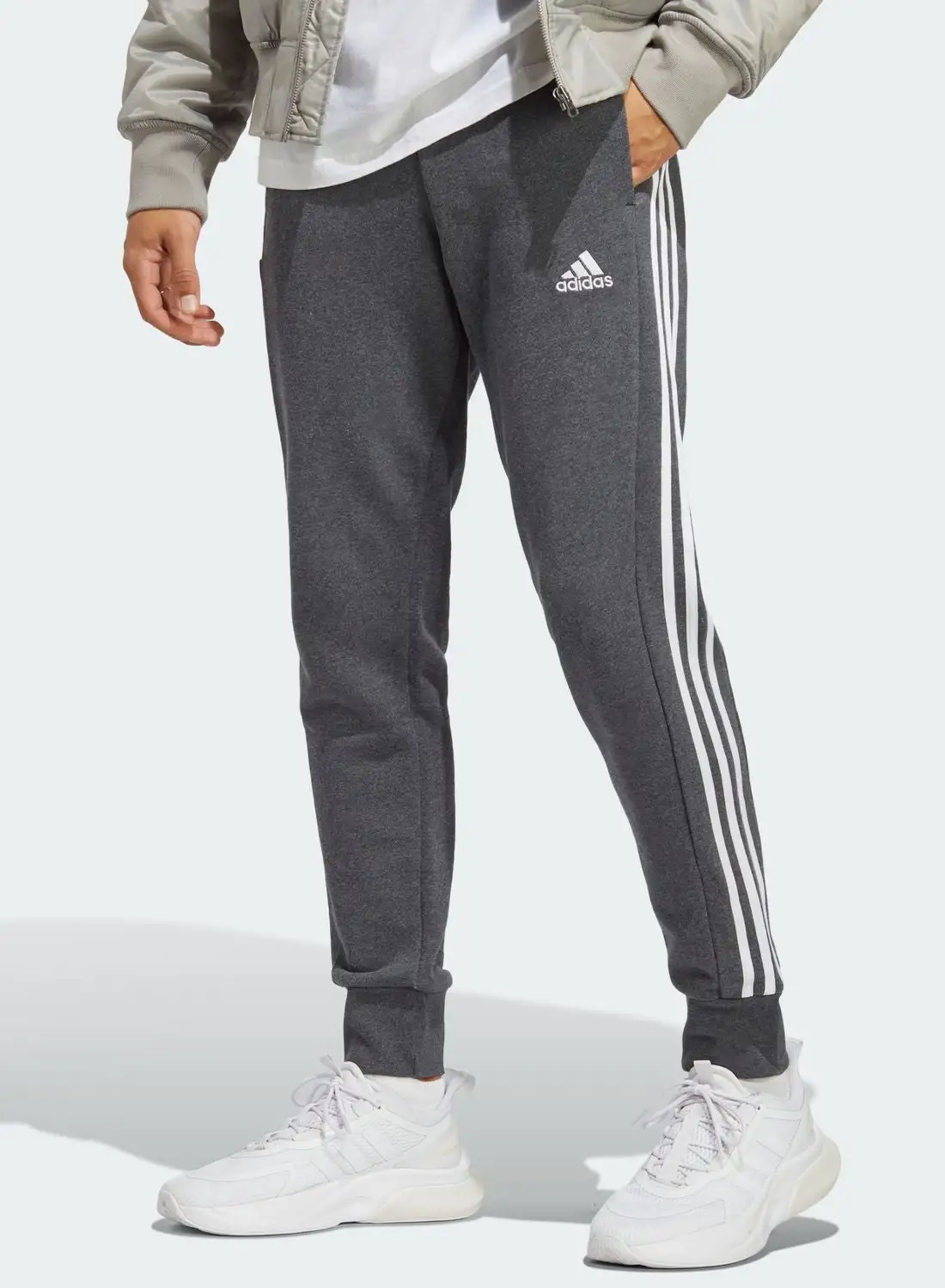 Adidas 3 Stripes French Terry Tapered Cuffed Pants