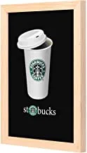 LOWHA black starbucks Wall art with Pan Wood framed Ready to hang for home, bed room, office living room Home decor hand made wooden color 23 x 33cm By LOWHA