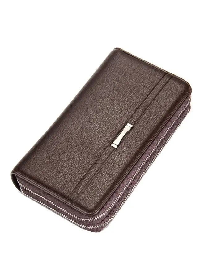 Generic PU Leather Large Wallet Card Holder Brown
