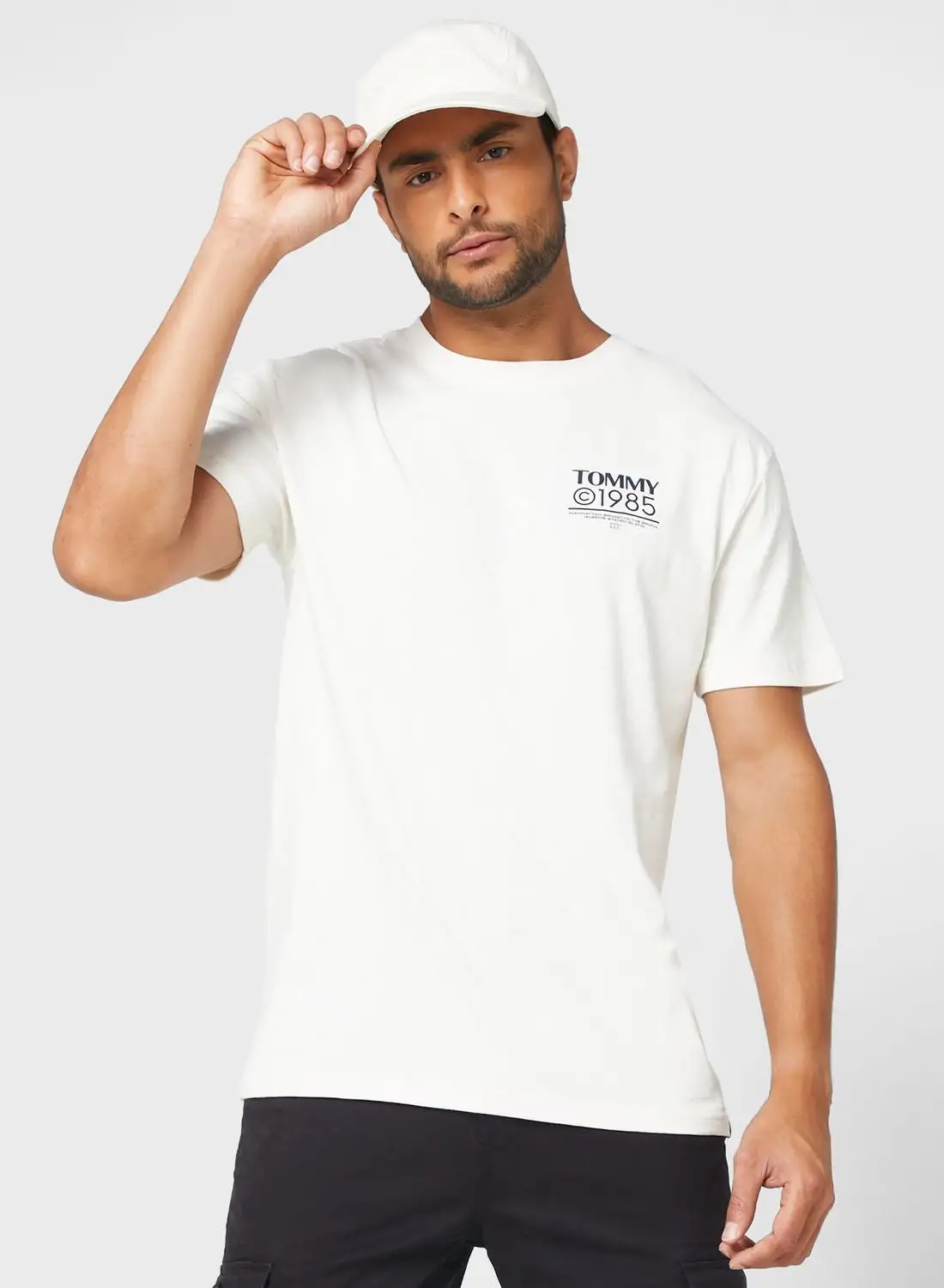 TOMMY JEANS Text Print Crew Neck T-Shirt