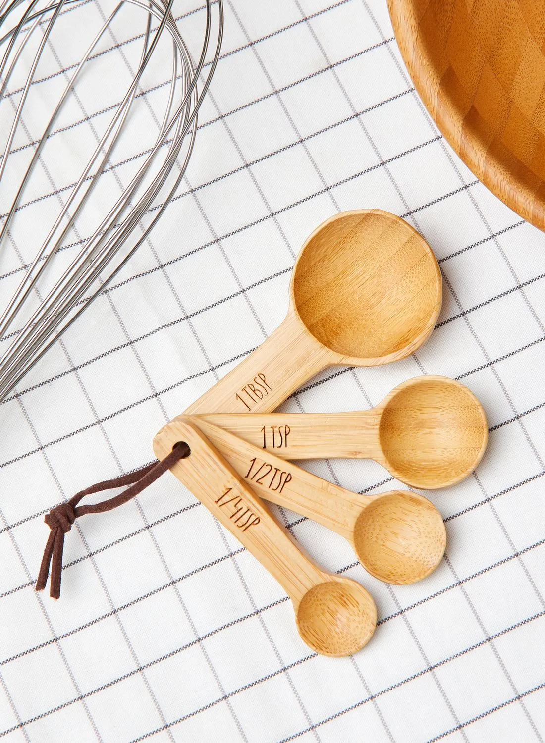 Sass & Belle Set Of 4 Bamboo Measuring Spoon Brown 10 x 4.5 x 5cm