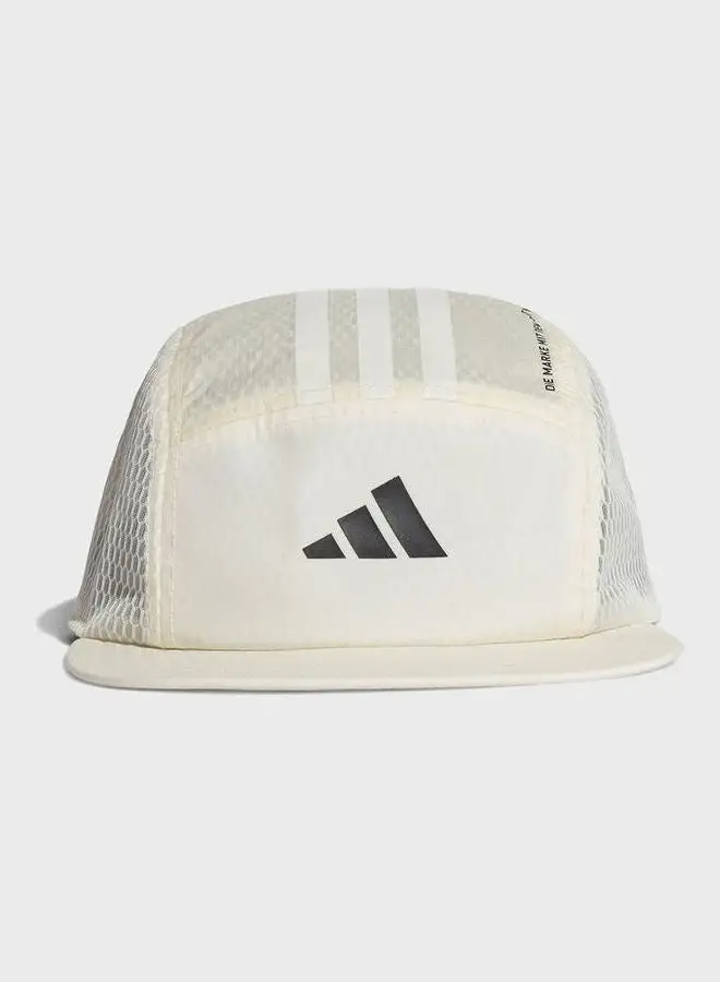 قبعة Adidas Five Panel Power باللون الكريمي الأبيض/الأسود