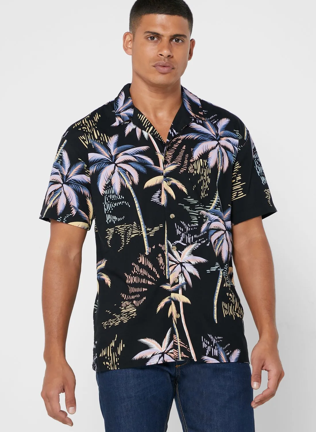 JACK & JONES Tropical Print Regular Fit Shirt