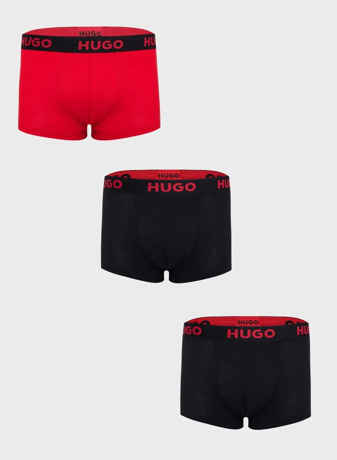 HUGO 3 Pack Logo Band Trunks