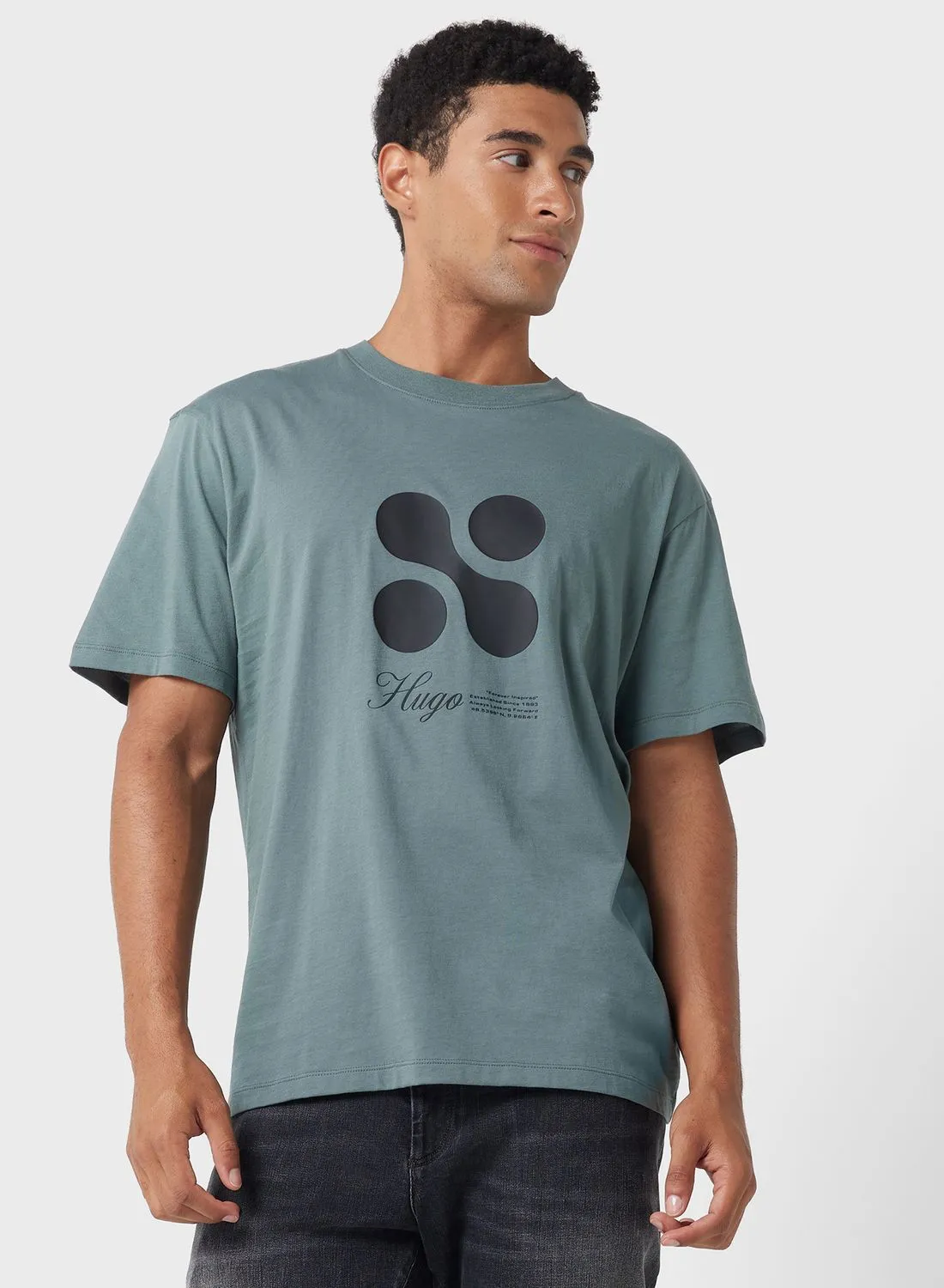 HUGO Graphic Crew Neck T-Shirt