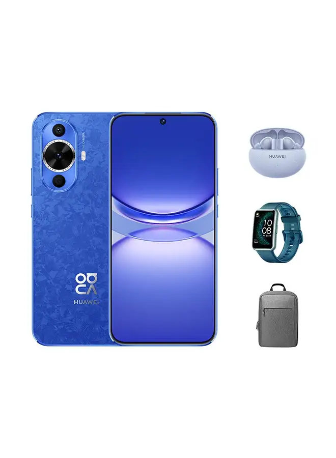 HUAWEI Nova 12s Dual SIM Blue 8GB RAM 256GB 4G - Middle East Version With FreeBuds 5i Blue And Watch Fit SE Green/Backpack Grey