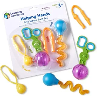 Learning Resources Helping Hands Fine Motor Tool Set Toy Fine Motor and Sensory Toy Fine Motor Games Ages 3+ Multi-color 4 Items