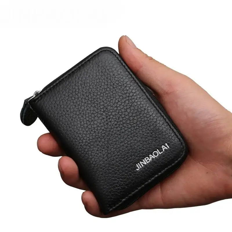 JINBAOLAI Leather Multifunctional Wallet Black
