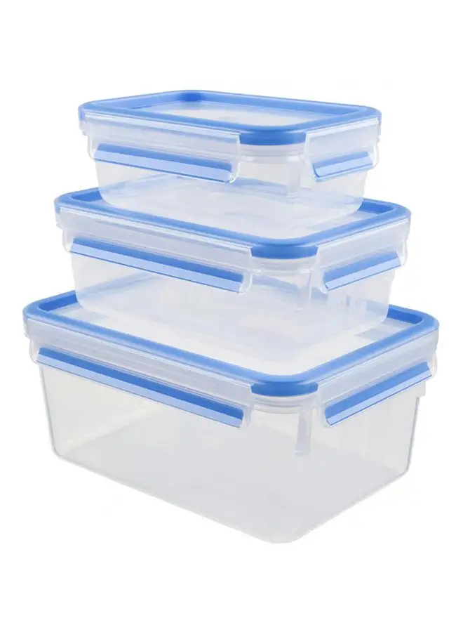 Tefal 3-Piece Masterseal Food Container Set White/Blue 550mlx1x2.20Liters