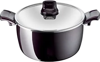 TEFAL Stewpot | G6 Resist Intense 26 cm Non-Stick Stewpot with ThermoSpot | Stainless steel lid | Burgundy | Made in France | 2 Years Warranty | D5225283
