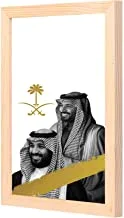 LOWHA Mohammed Bin Salman (2) Wall Art with Pan Wood framed Ready to hang for home, bed room, office living room Home decor hand made wooden color 23 x 33cm By LOWHA