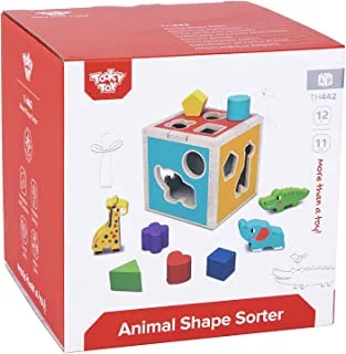 Tooky Toy Wooden Animal Shape Sorter, 11 pcs, Multicolor, TH442