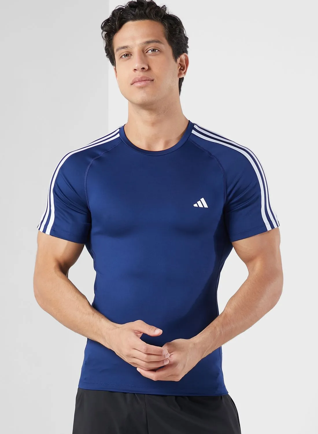 Adidas 3 Stripe Techfit T-Shirt