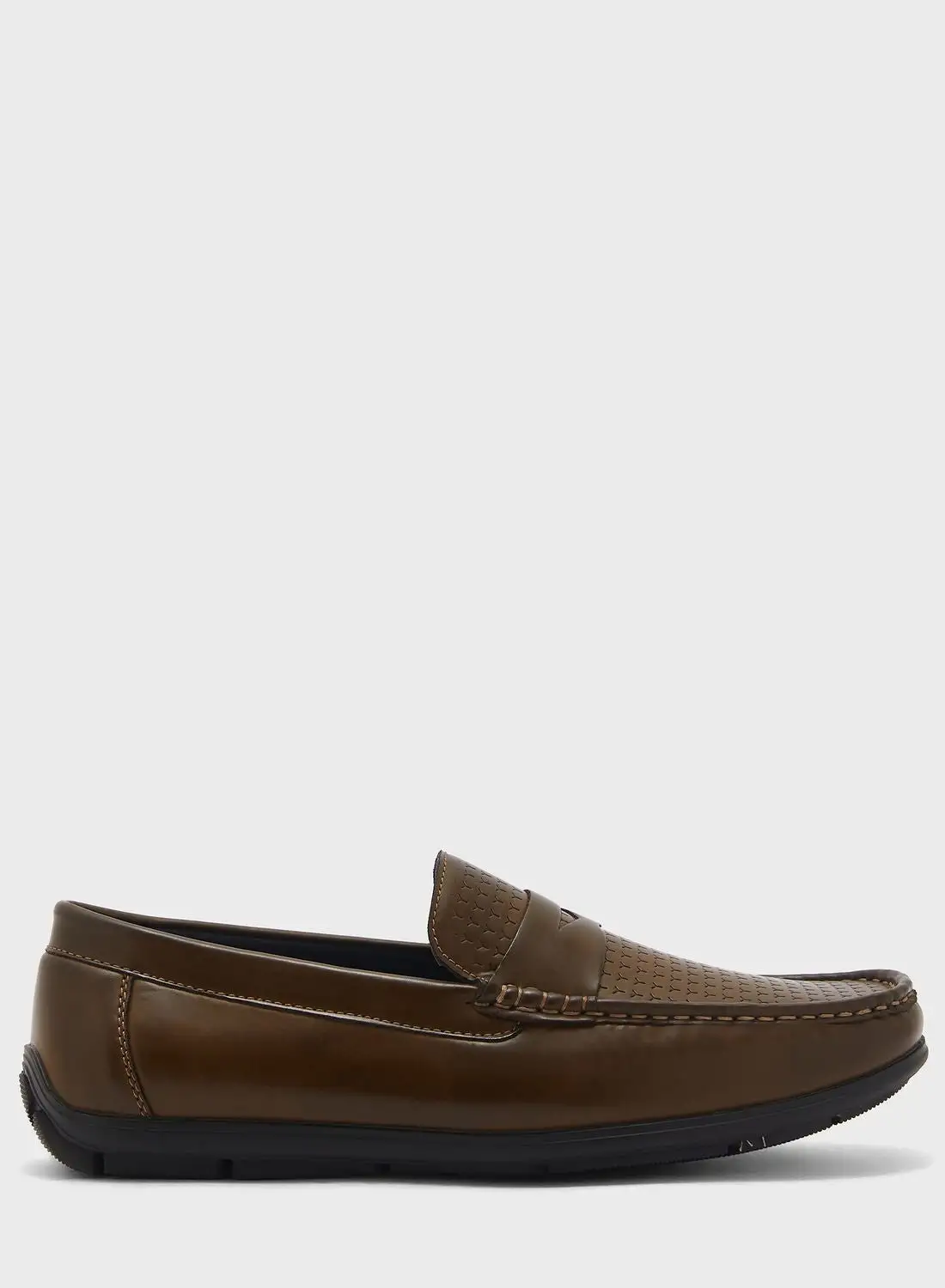 Robert Wood By Namshi Apron Texture Loafers Brown