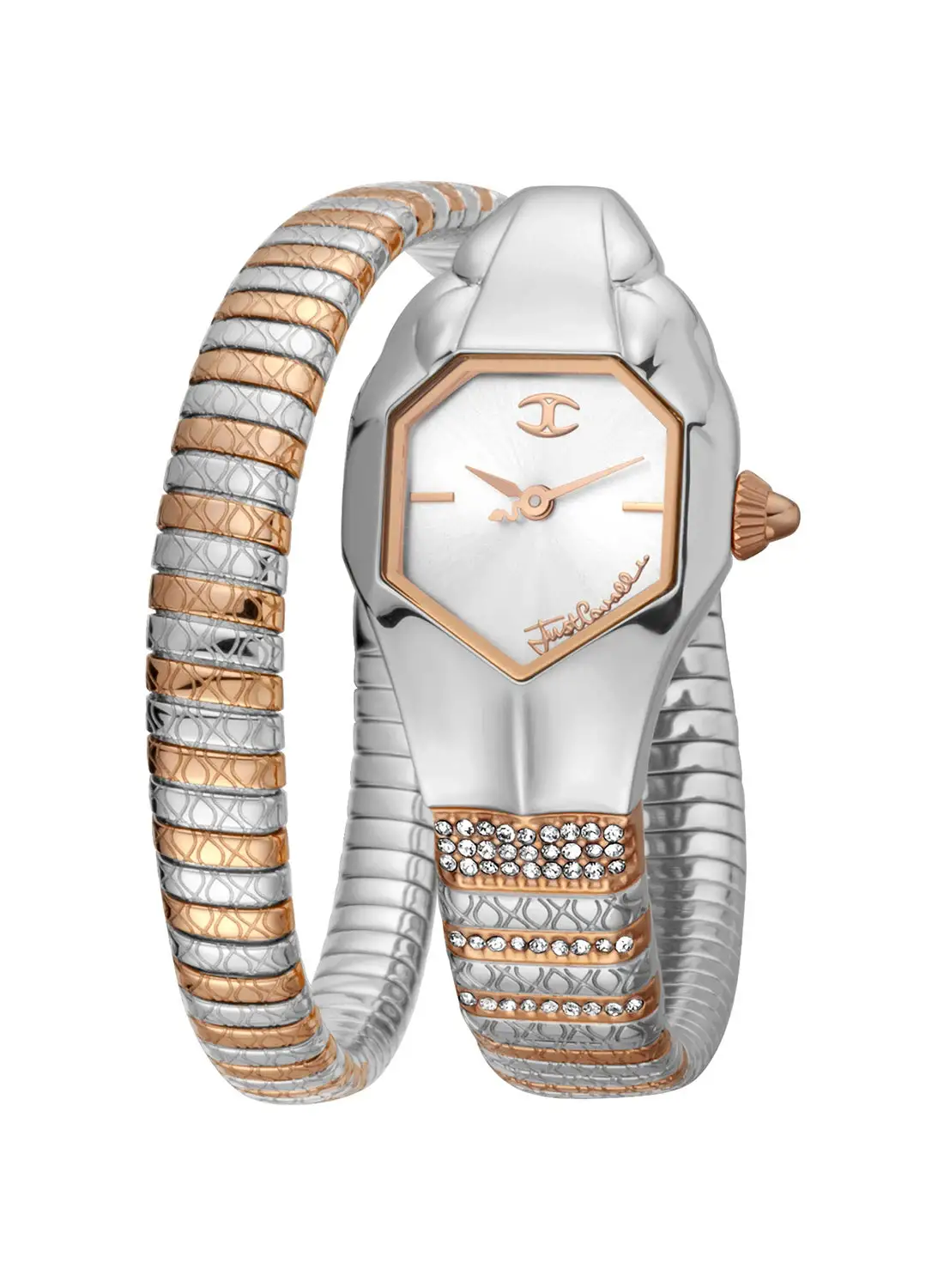 Justcavalli Women's Analog Hexagon Shape Stainless Steel Wrist Watch JC1L113M0055 - 22 Mm