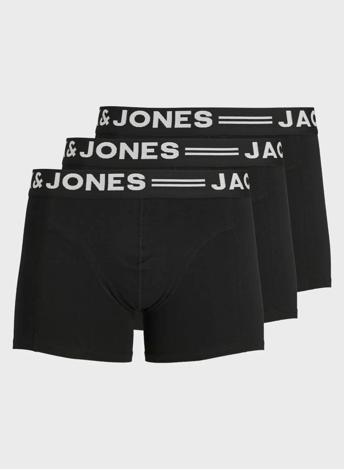 مجموعة بوكسرات جاك آند جونز مكونة من 3 قطع بشعار الماركة