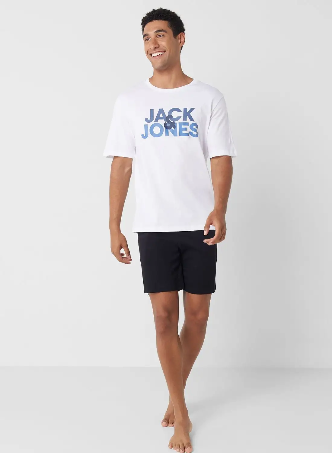 JACK & JONES Logo Crew Neck T-Shirt & Shorts Set