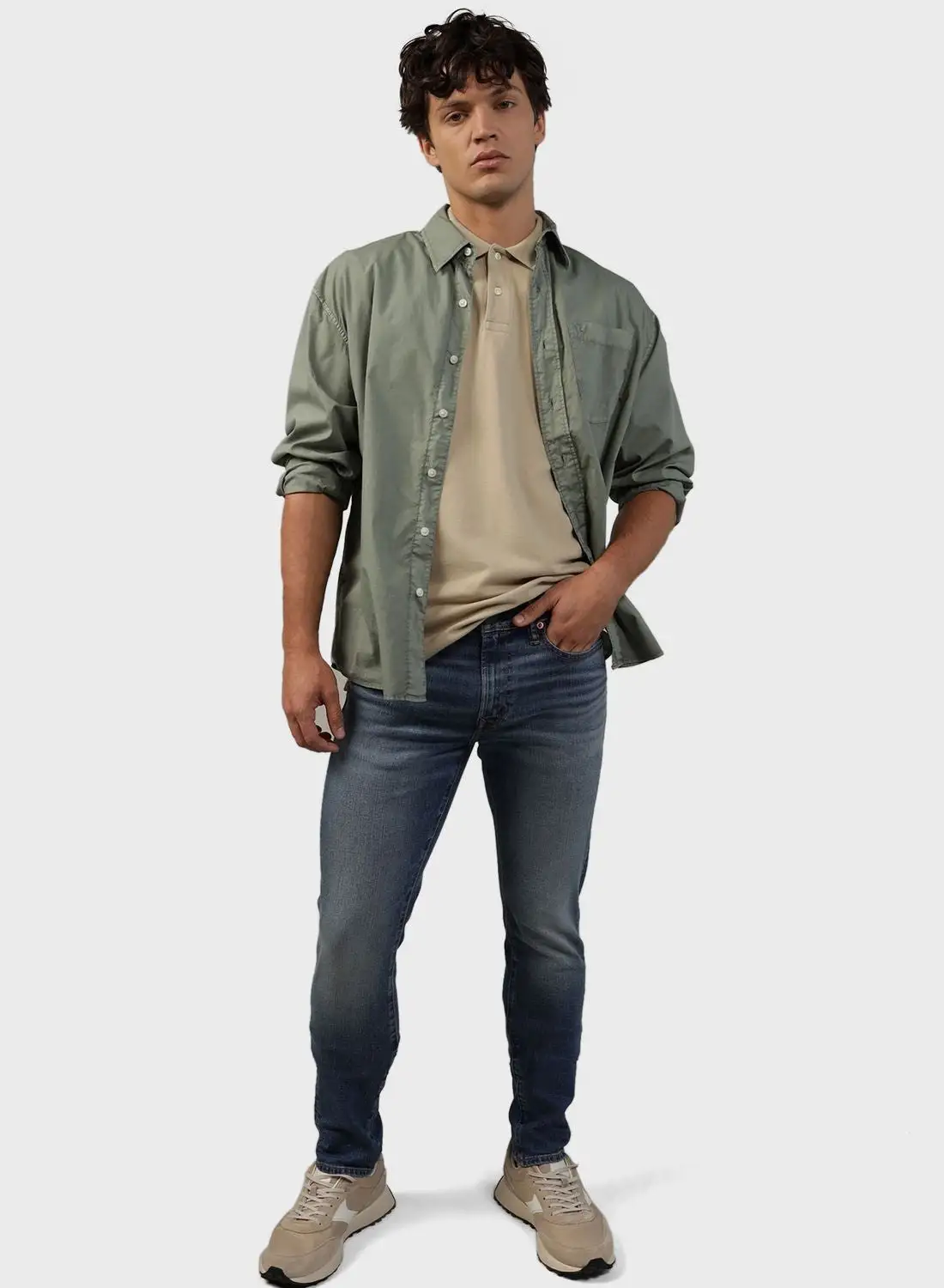 American Eagle Front Pocket Relaxed Fit Shirt