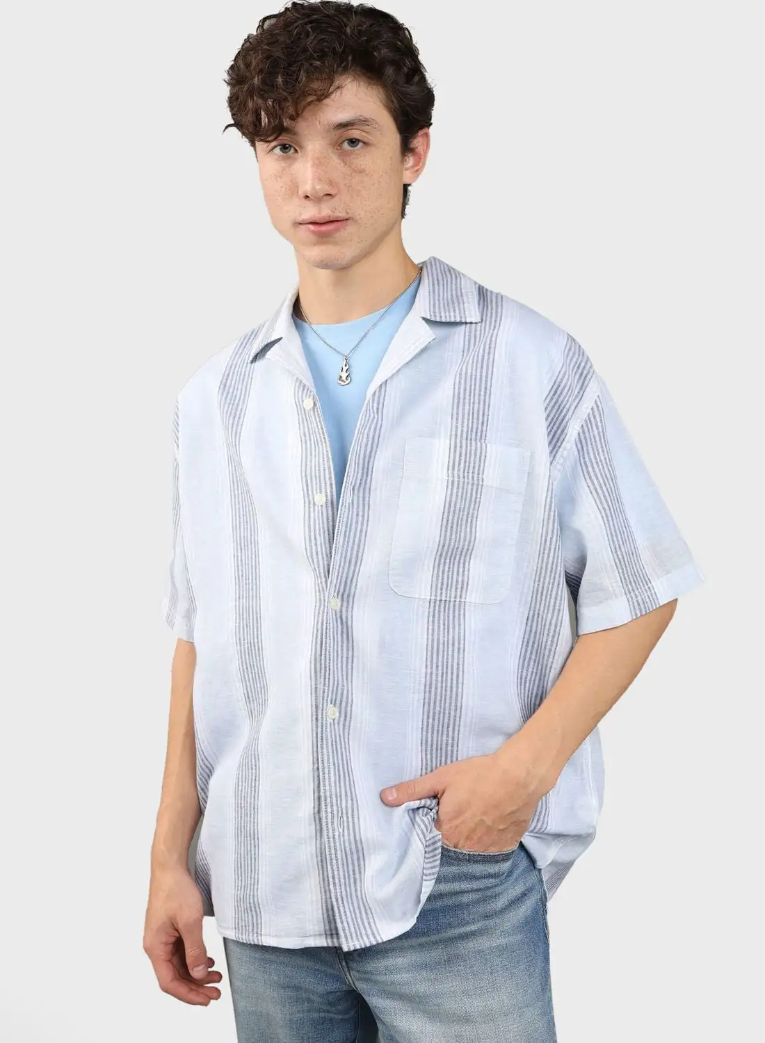 American Eagle Striped Regular Fit Shirt