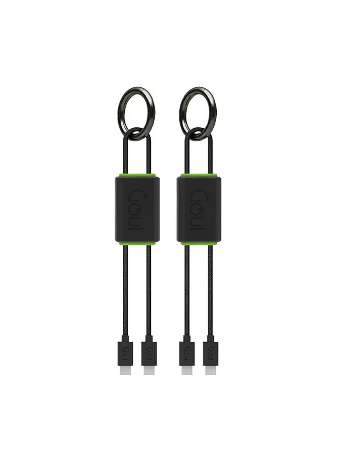 Goui Lock USB Type C-C  Key Chain Cable Pack Of 2 Black