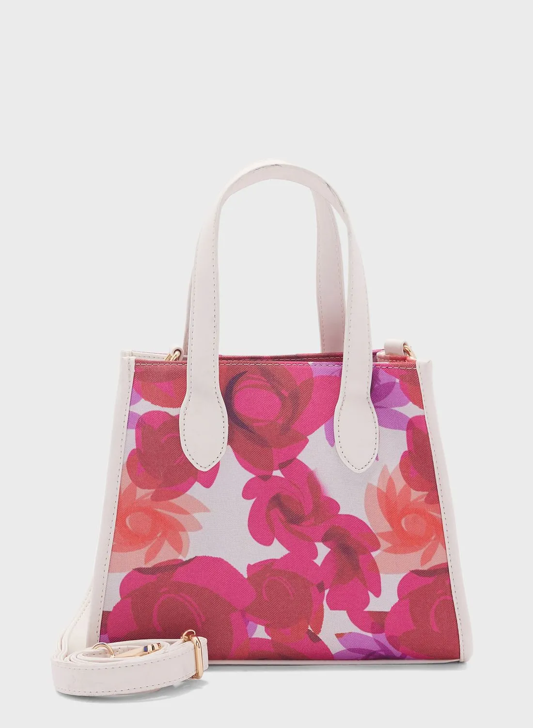 ELLA Oversized Floral Print Satchel Bag