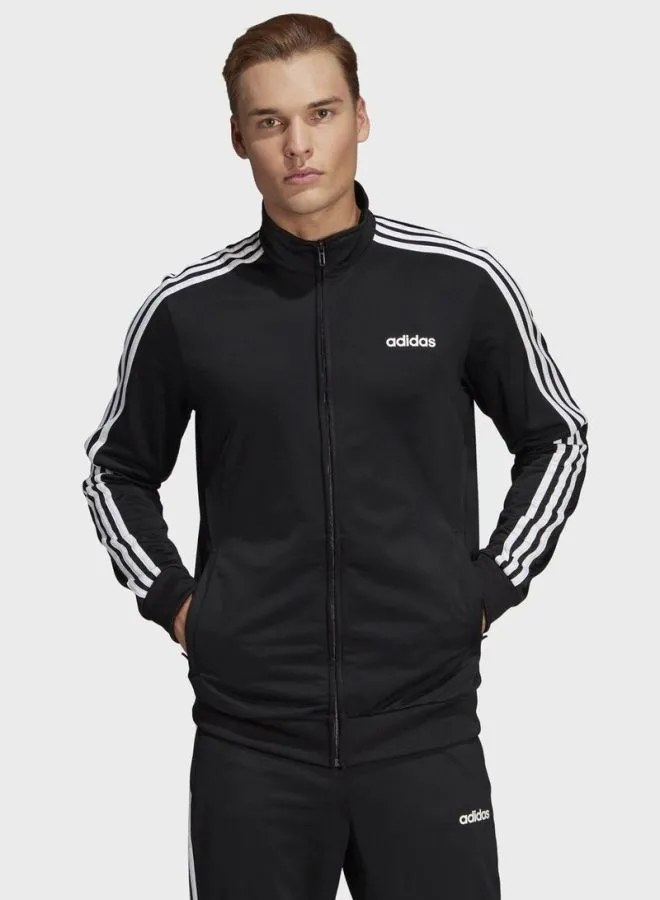 Adidas Essential 3 Stripes Tricot Track Jacket Black
