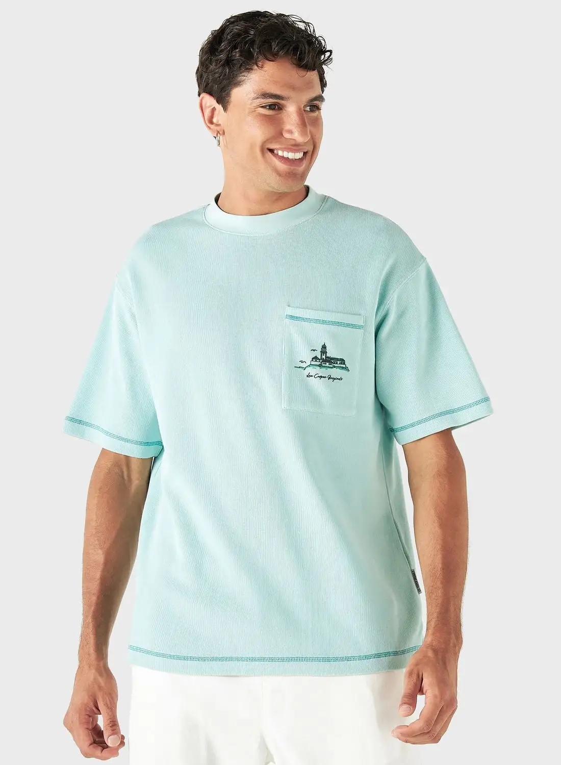 Lee Cooper Textured Crew Neck T-Shirt