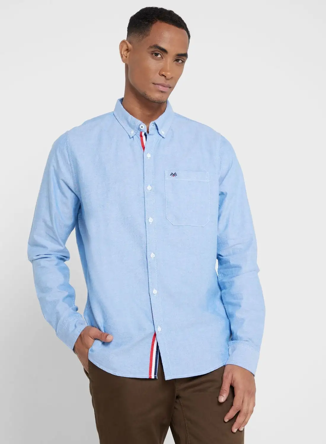 Thomas Scott Thomas Scott Men Blue Slim Fit Pure Cotton Casual Sustainable Shirt
