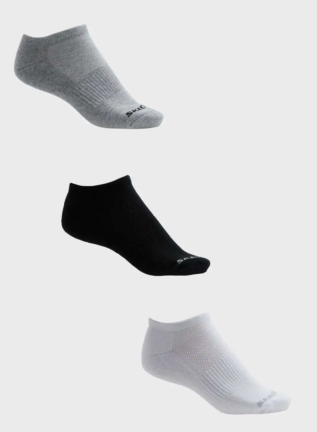 SKECHERS 3 Pack Terry No Show Socks