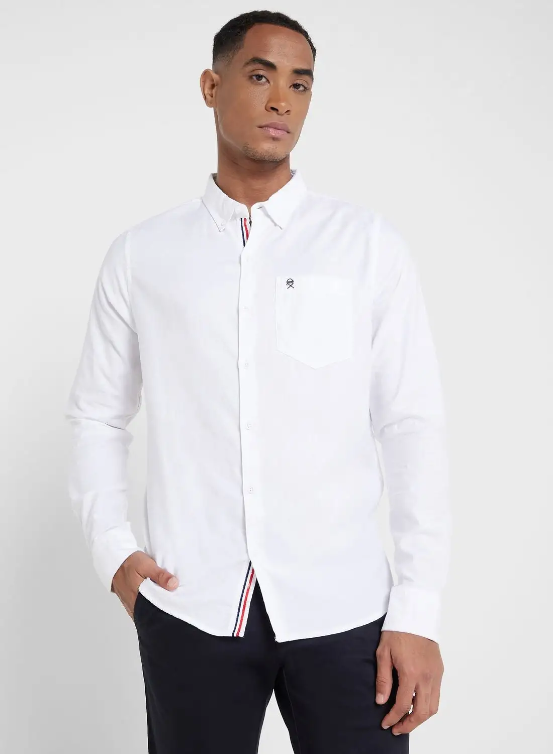 Thomas Scott Thomas Scott Men White Relaxed Button-Down Collar Pure Cotton Casual Sustainable Shirt