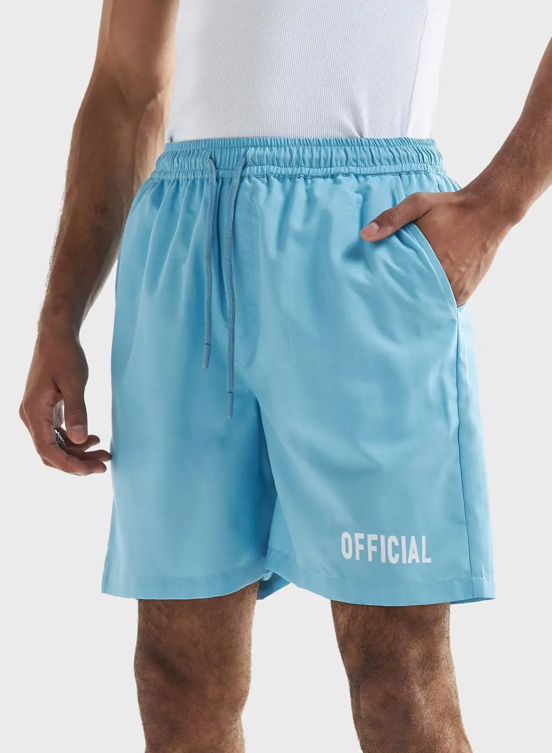 FAV Slogan Drawstring Shorts
