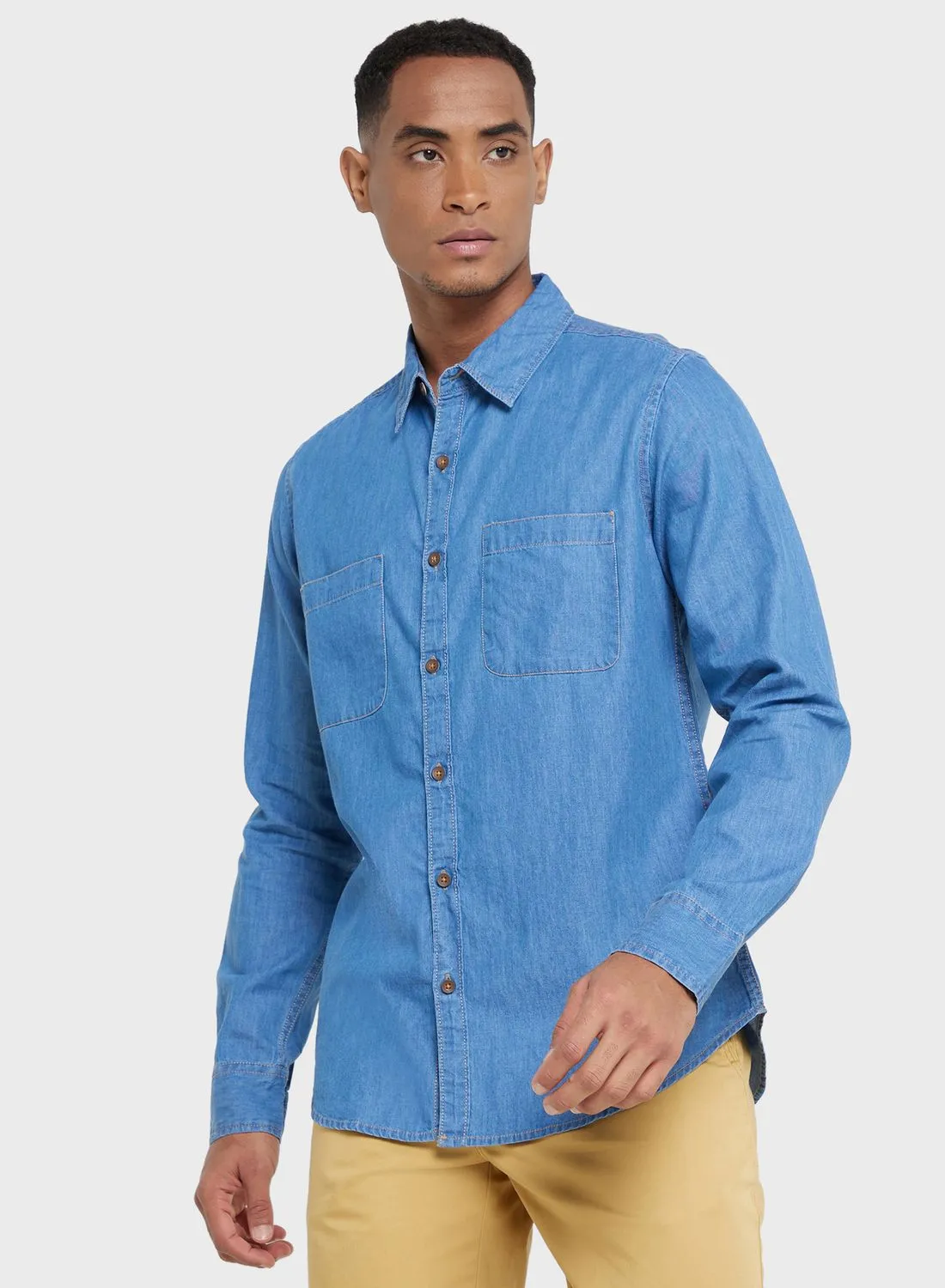 قميص توماس سكوت توماس سكوت الرجالي الأزرق الذكي ذو المقاس النحيف غير الشفاف