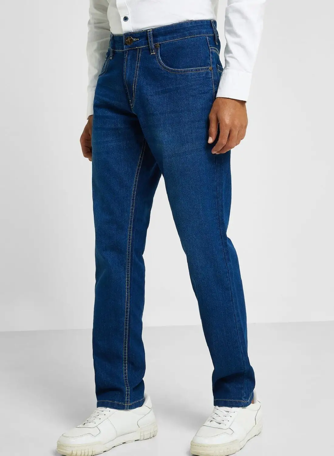 توماس سكوت توماس سكوت بنطال جينز رجالي متوسط ​​الارتفاع كلاسيكي خفيف اللون وقابل للتمدد