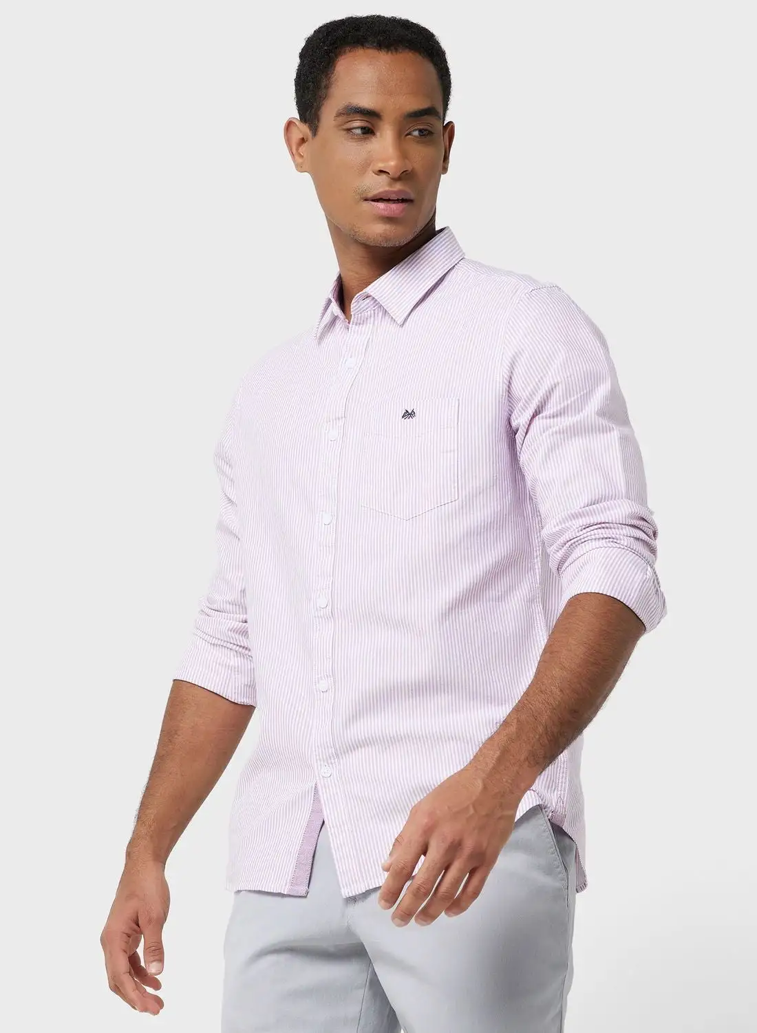 قميص توماس سكوت توماس سكوت الرجالي باللون الأرجواني ذو المقاس النحيف غير الشفاف