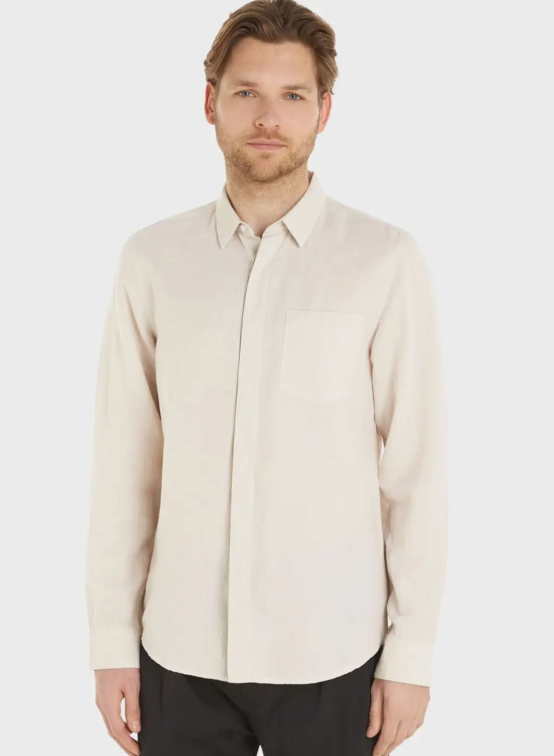 CALVIN KLEIN Linen Regular Fit Shirt