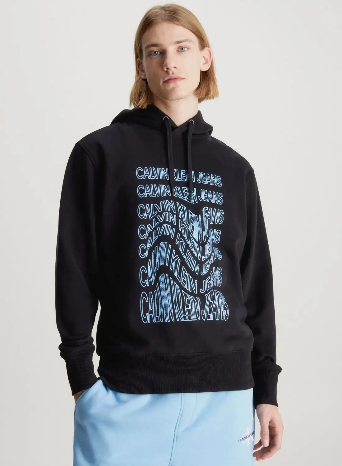 Calvin Klein Jeans Slogan Warp Hoodie