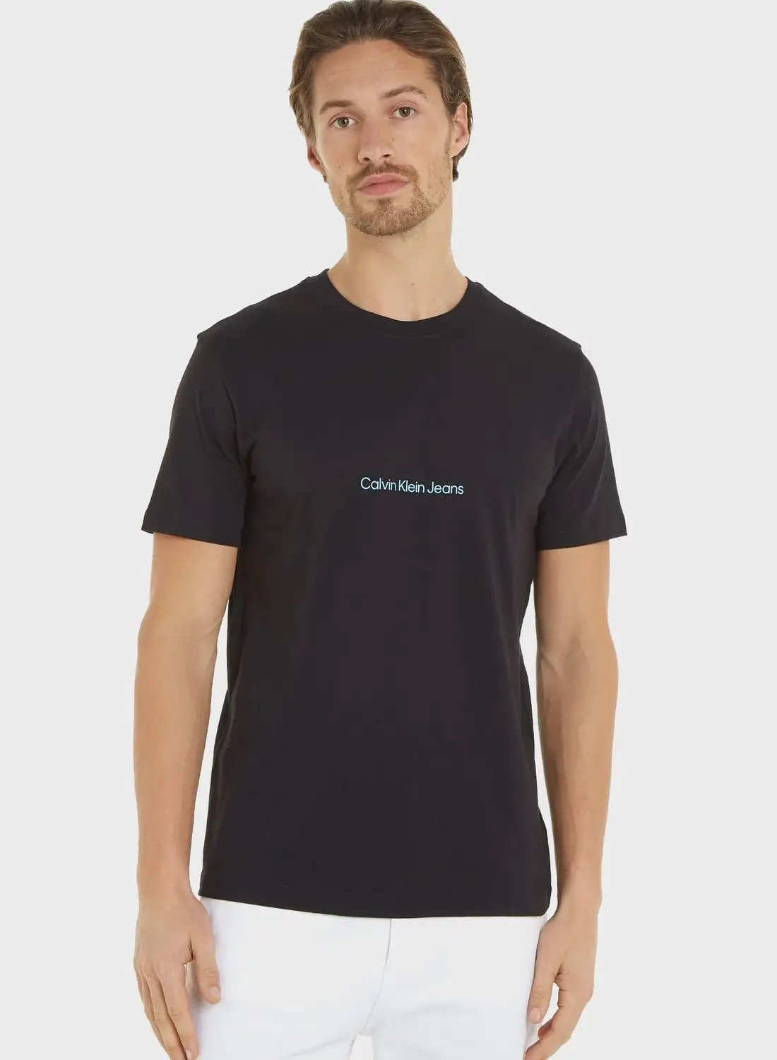 Calvin Klein Jeans Slogan Crew Neck T-Shirt